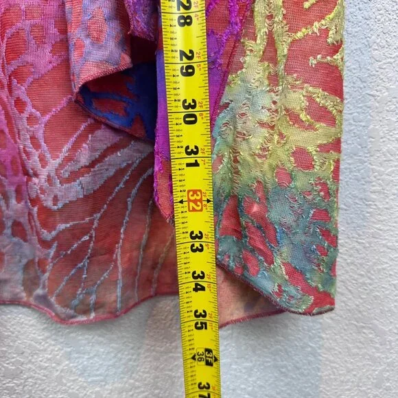 NWT Kamana Cardigan Womens XL Waterfall Watercolors Art to Wear Artsy Coastal - Picture 7 of 10